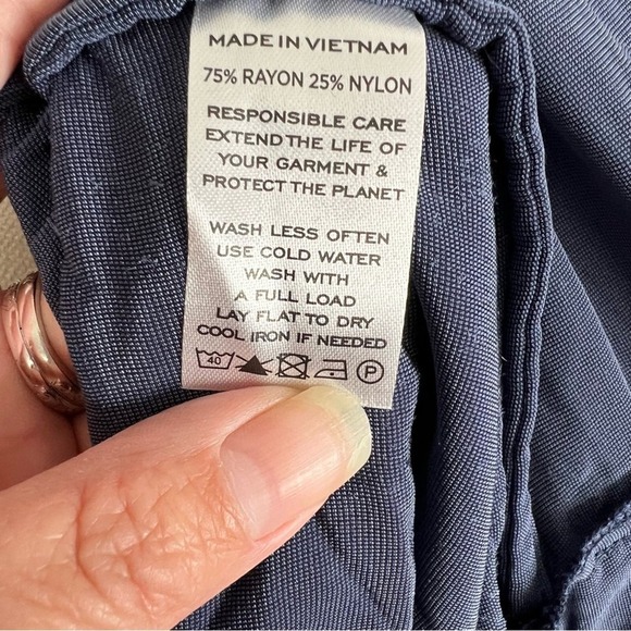 Hill House Size S The Ellie Nap Dress Navy Velvet Midi Tiered Smocked Bodice NEW - Picture 10 of 14